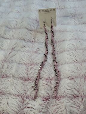 Hannah Pink Rhinestone Fringe Statement Earrings Y2K Glam Barbiecore Coquette